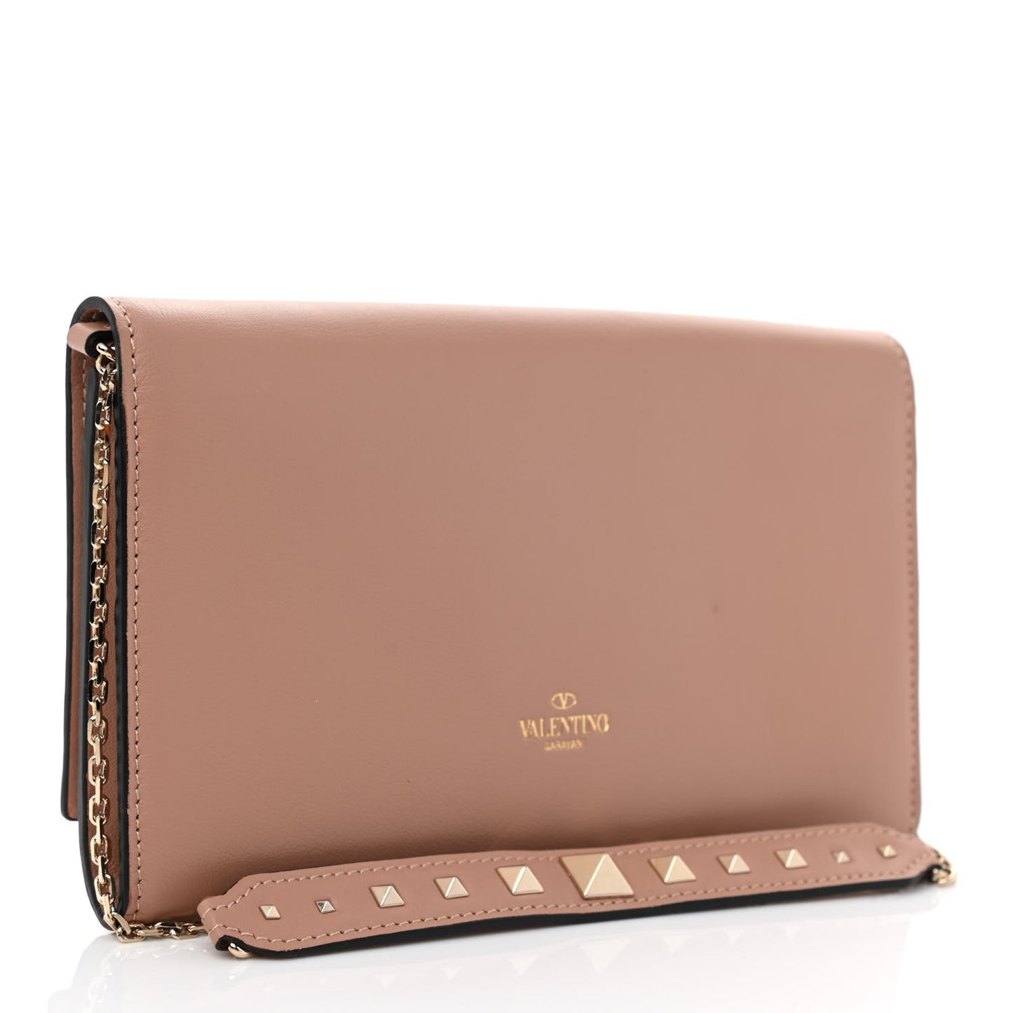 Vitello Rockstud Crossbody Wallet On Chain Skin Sorbet