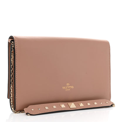 Valentino Garavani Vitello Rockstud Crossbody Wallet On Chain Skin Sorbet 4 of 10