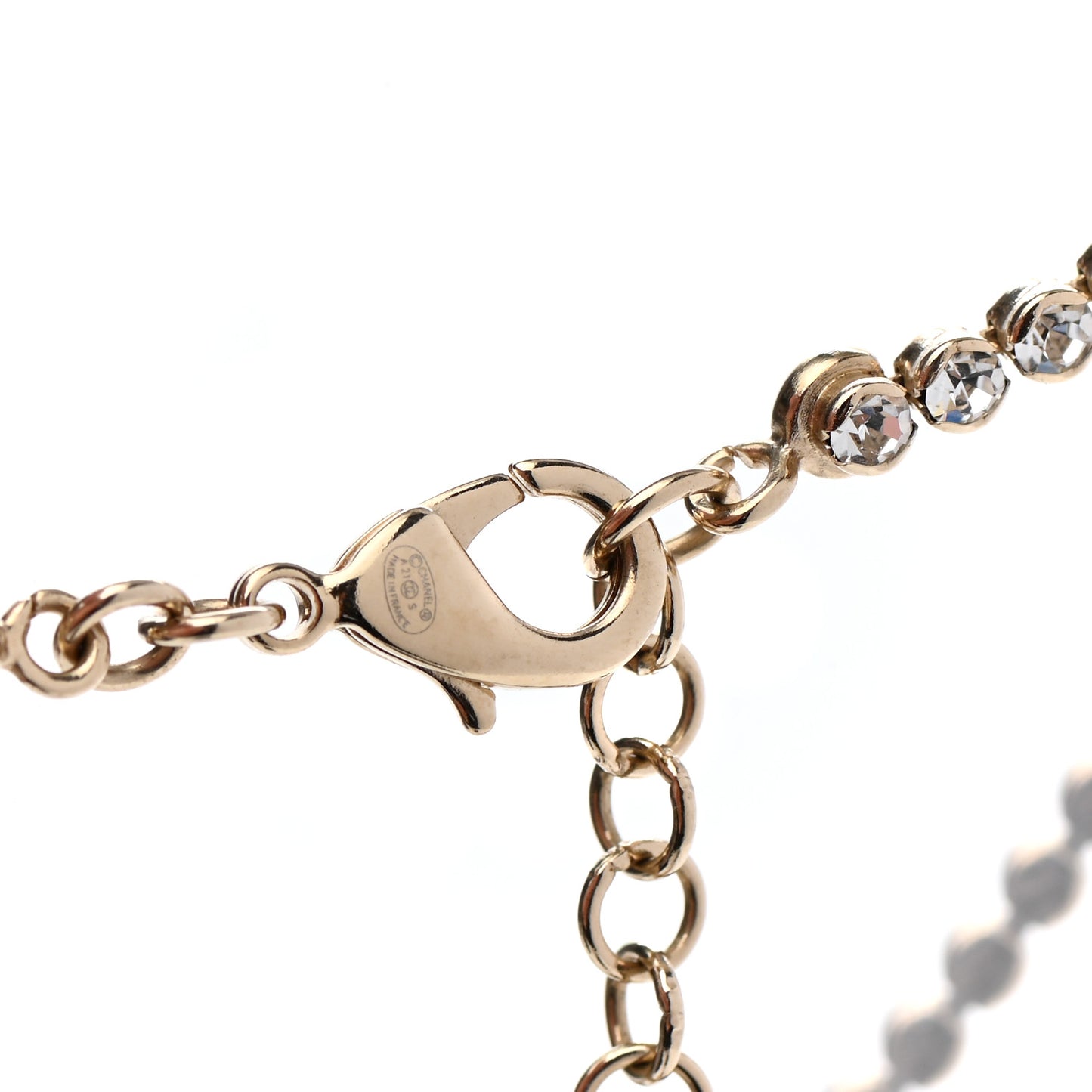 Crystal CC Chain Short Necklace Gold