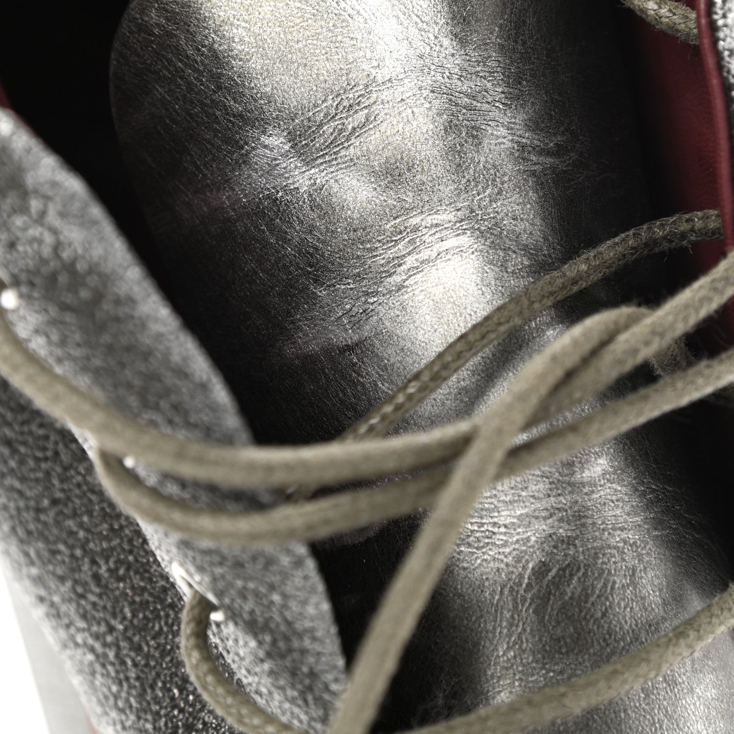 Chanel Metallic Calfskin Lacets Booties 39 Silver 9 of 10