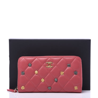 Chanel Lambskin Quilted Small Lucky Charms Zip Around Wallet Pink 12 of 12