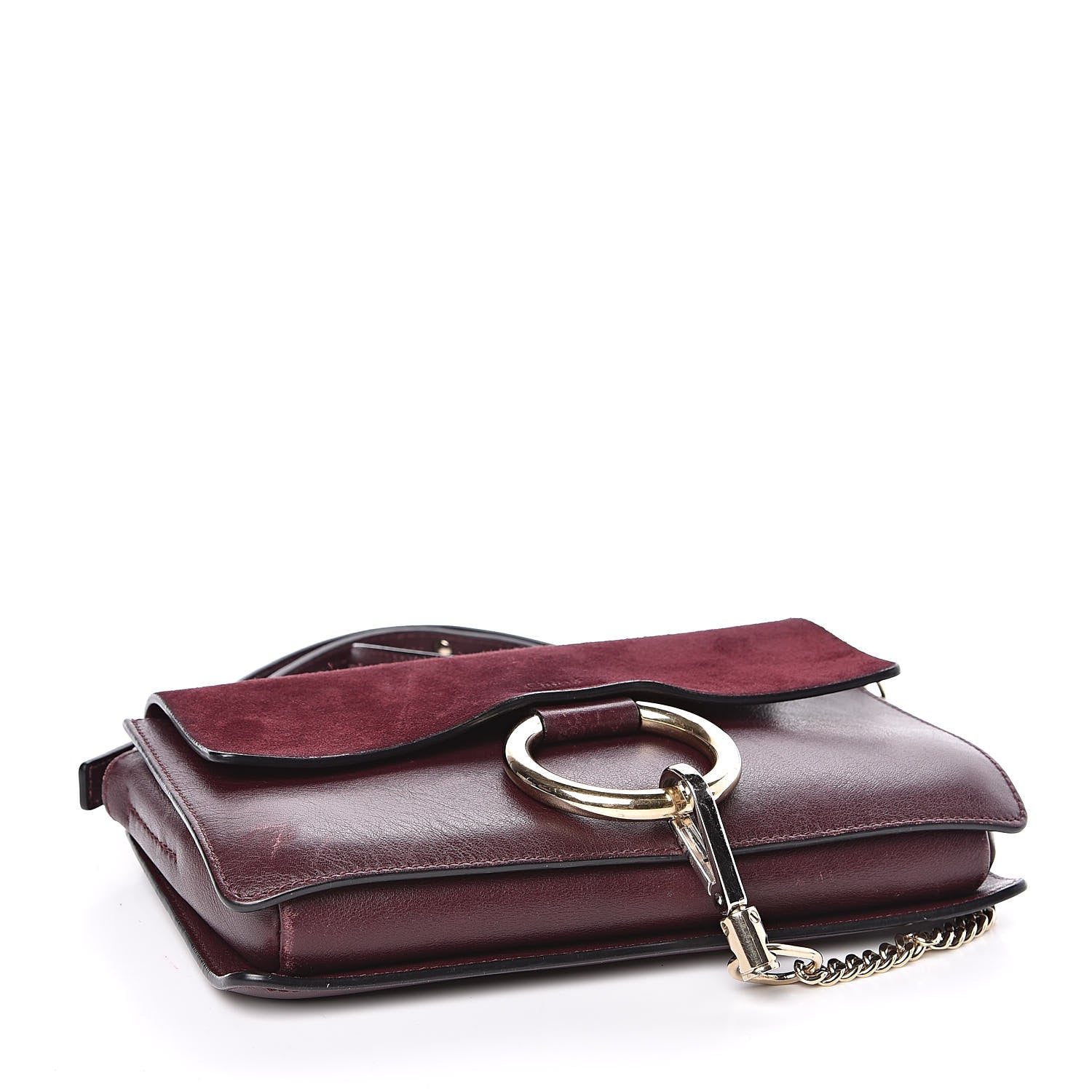 Chloe Suede Calfskin Small Faye Shoulder Bag Plum Purple 4 of 9