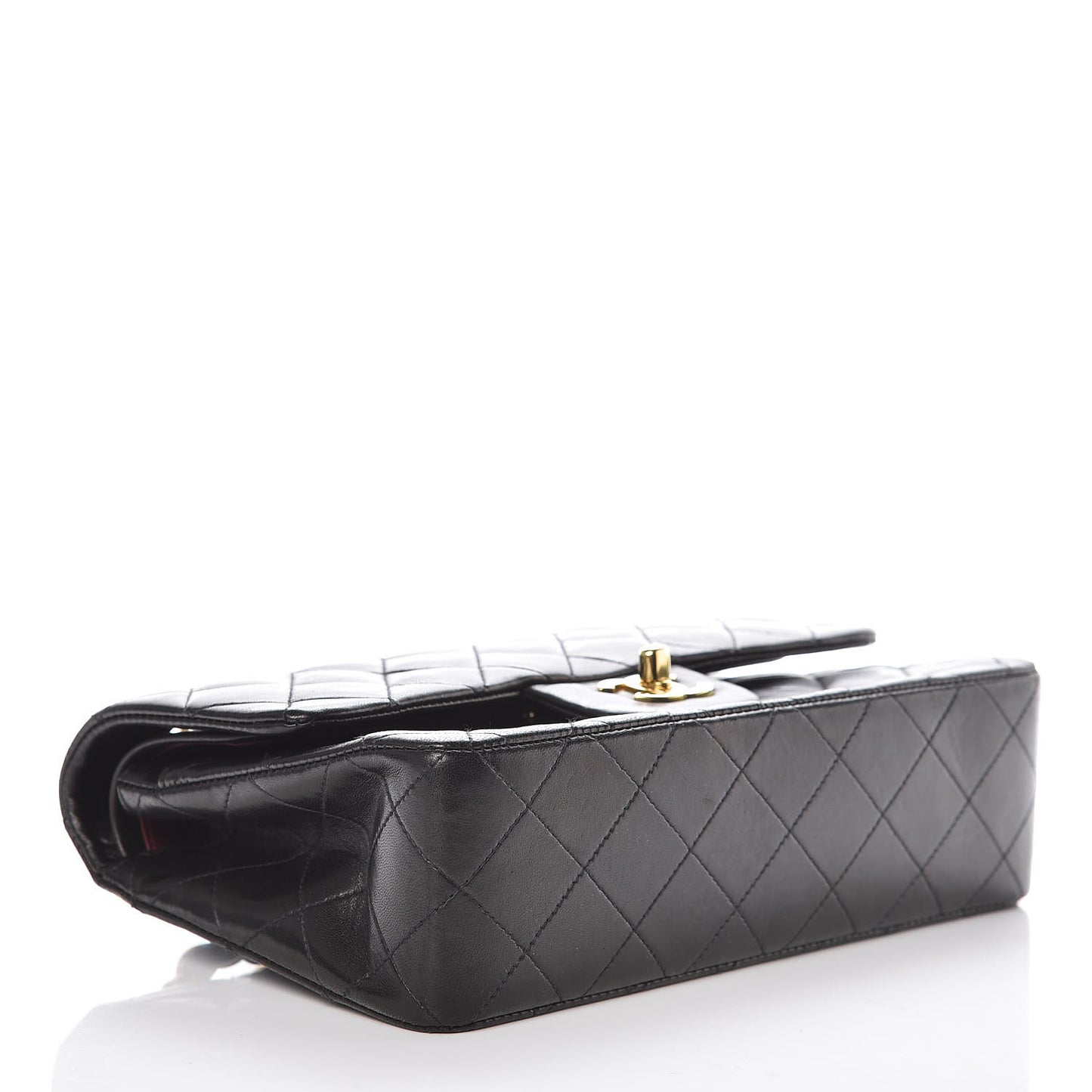 Lambskin Quilted Small Double Flap Black