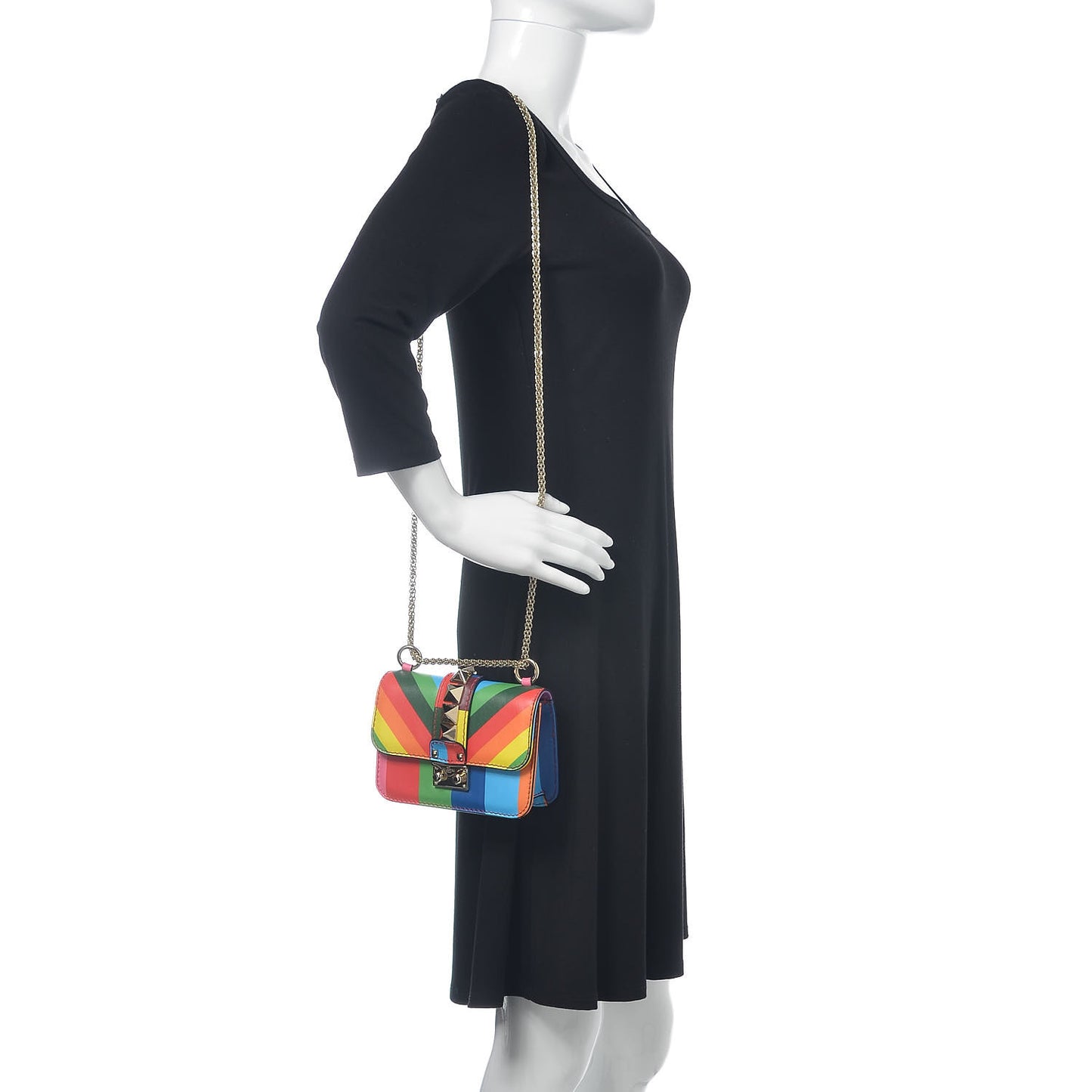 Vitello 1973 Mini Glam Lock Rockstud Flap Multicolor