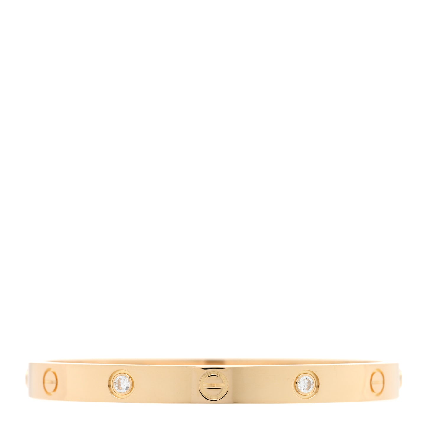 18K Yellow Gold 4 Diamond LOVE Bracelet 17