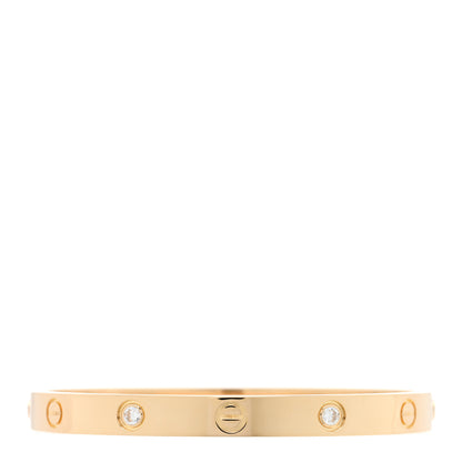 Cartier 18K Yellow Gold 4 Diamond LOVE Bracelet 17 2 of 6