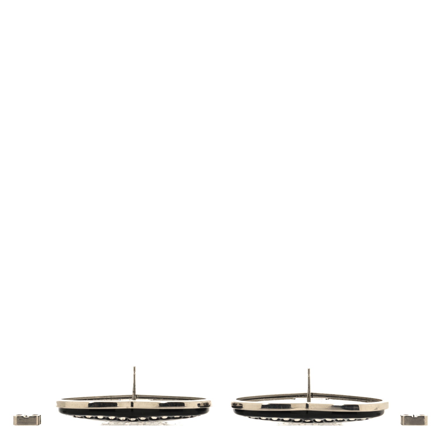 Balenciaga Crystal Resin BB Heart Earrings  Black 3 of 5