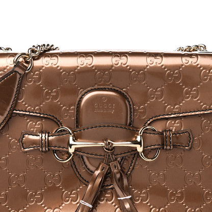 Gucci Shine Guccissima Medium Emily Chain Shoulder Bag Acero 14 of 14