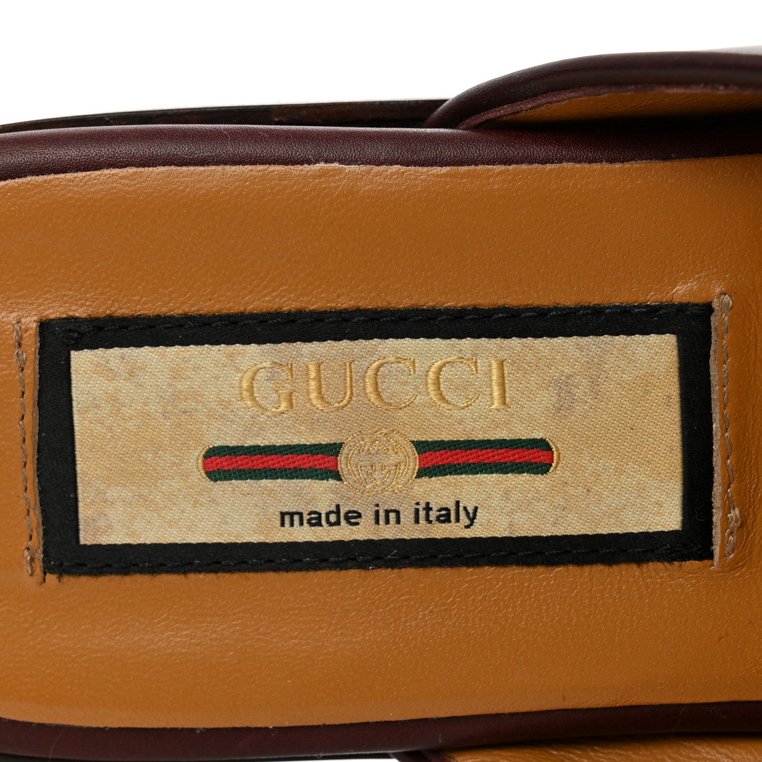 Gucci Calfskin Web Interlocking G Womens Tassel Slippers 36 Ruby Bordeaux 7 of 10