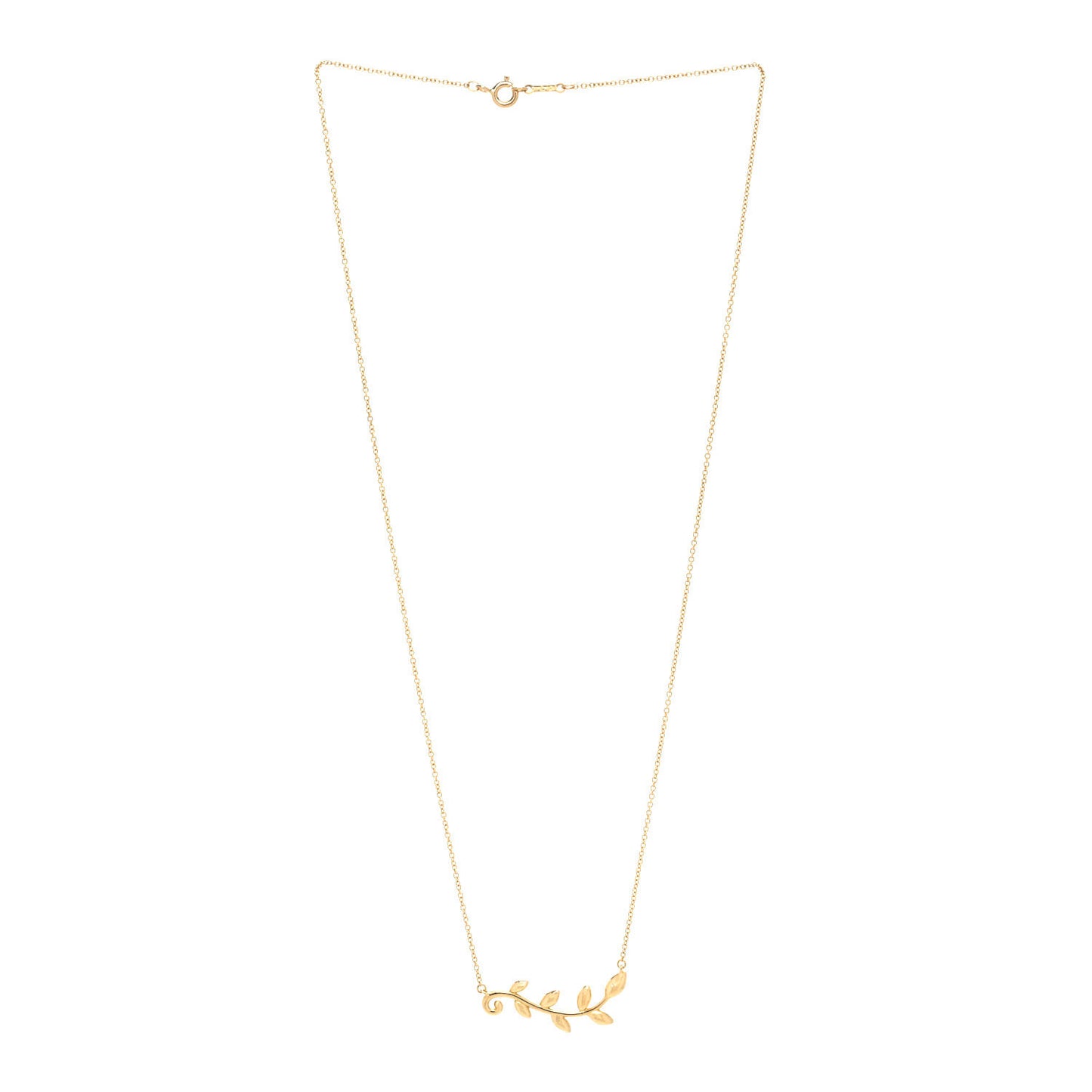 18K Yellow Gold Paloma Picasso Olive Leaf Vine Pendant Necklace