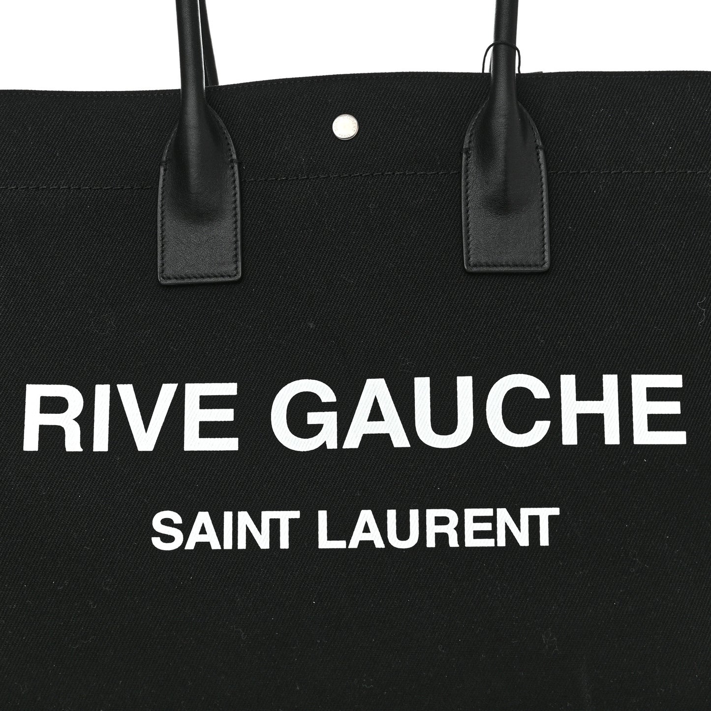 Linen Calfskin Rive Gauche Tote Black