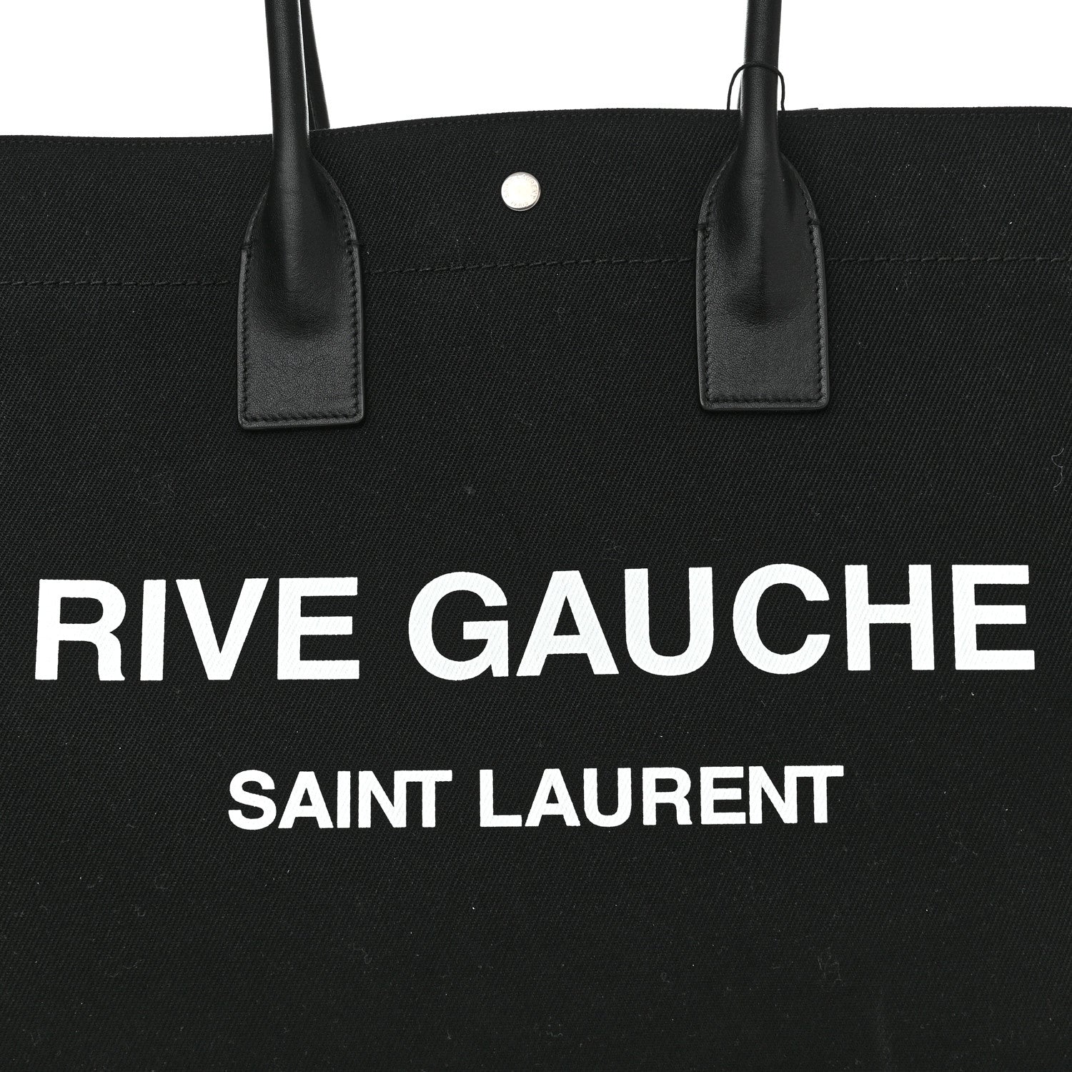 Saint Laurent Linen Calfskin Rive Gauche Tote Black 7 of 9