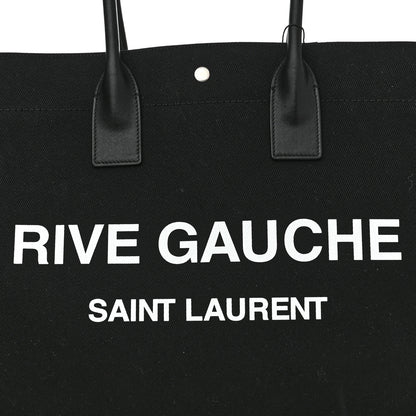 Saint Laurent Linen Calfskin Rive Gauche Tote Black 7 of 9