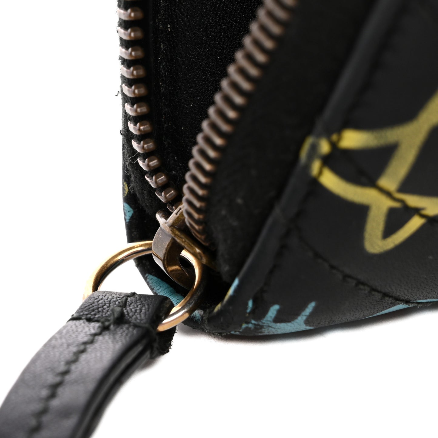 Calfskin Matelasse GucciGhost GG Marmont Zip Around Wallet Black New Acquamarine