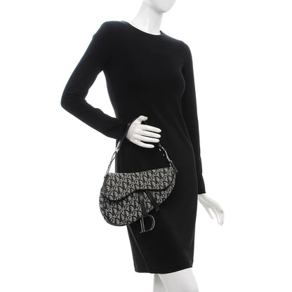 Christian Dior Monogram Saddle Bag Black 2 of 9
