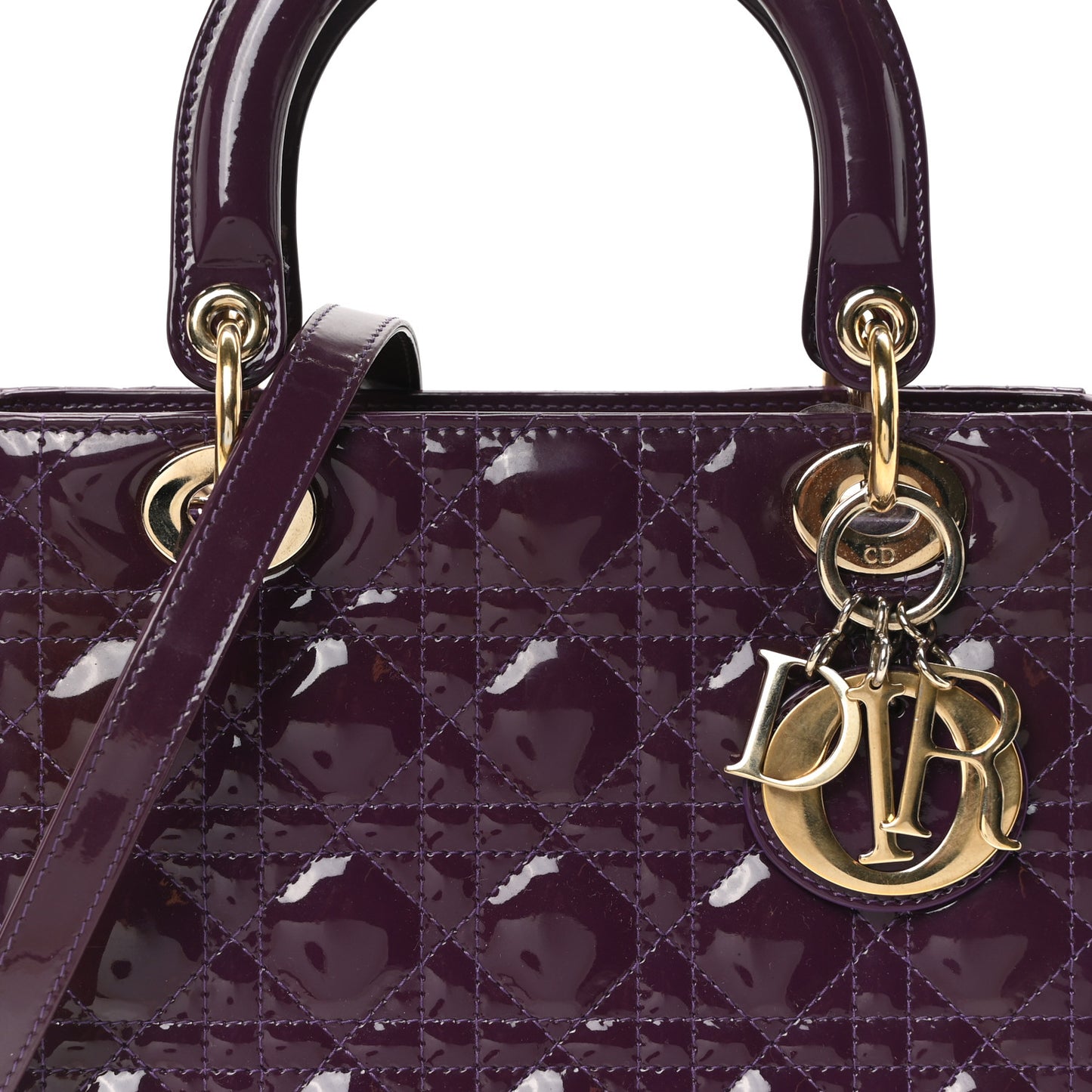 Patent Cannage Medium Lady Dior Purple