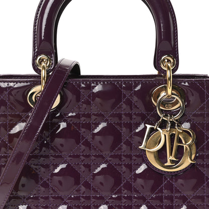Christian Dior Patent Cannage Medium Lady Dior Purple 8 of 10