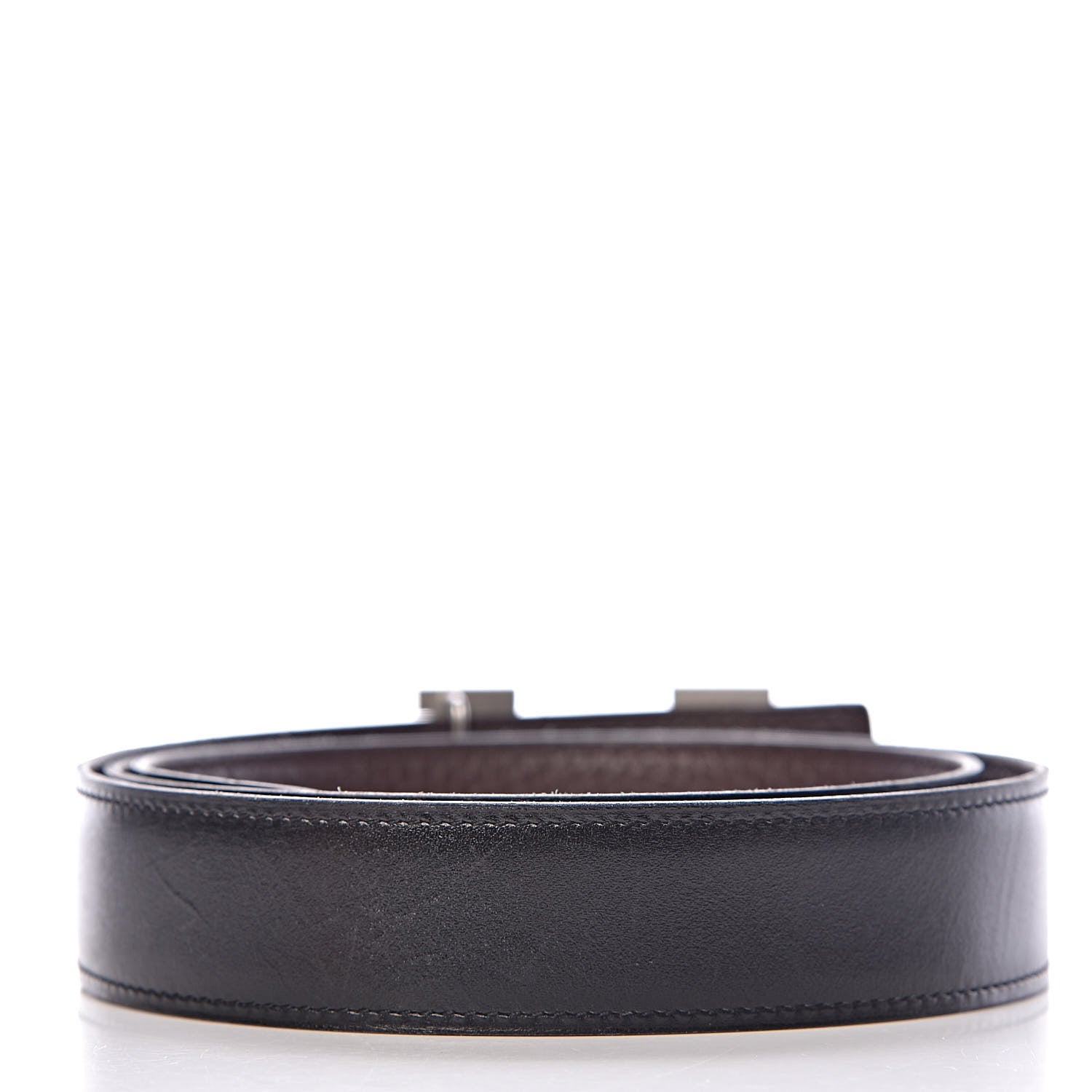 Hermes Box Togo 32mm H Belt 95 Black Chocolate 3 of 11