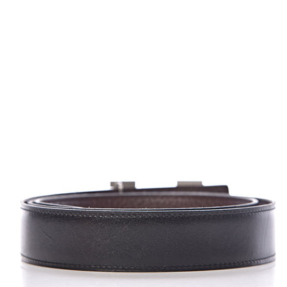 Hermes Box Togo 32mm H Belt 95 Black Chocolate 3 of 11
