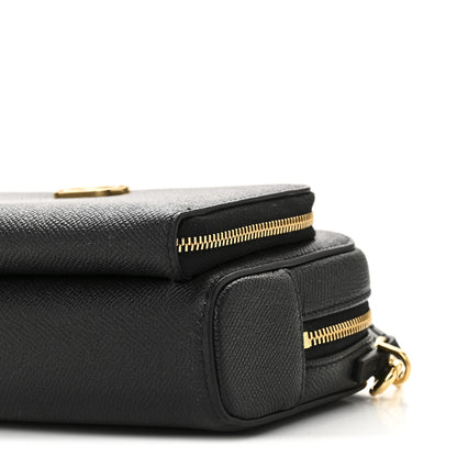 Christian Dior Grained Calfskin Caro Double Pouch Black 10 of 10