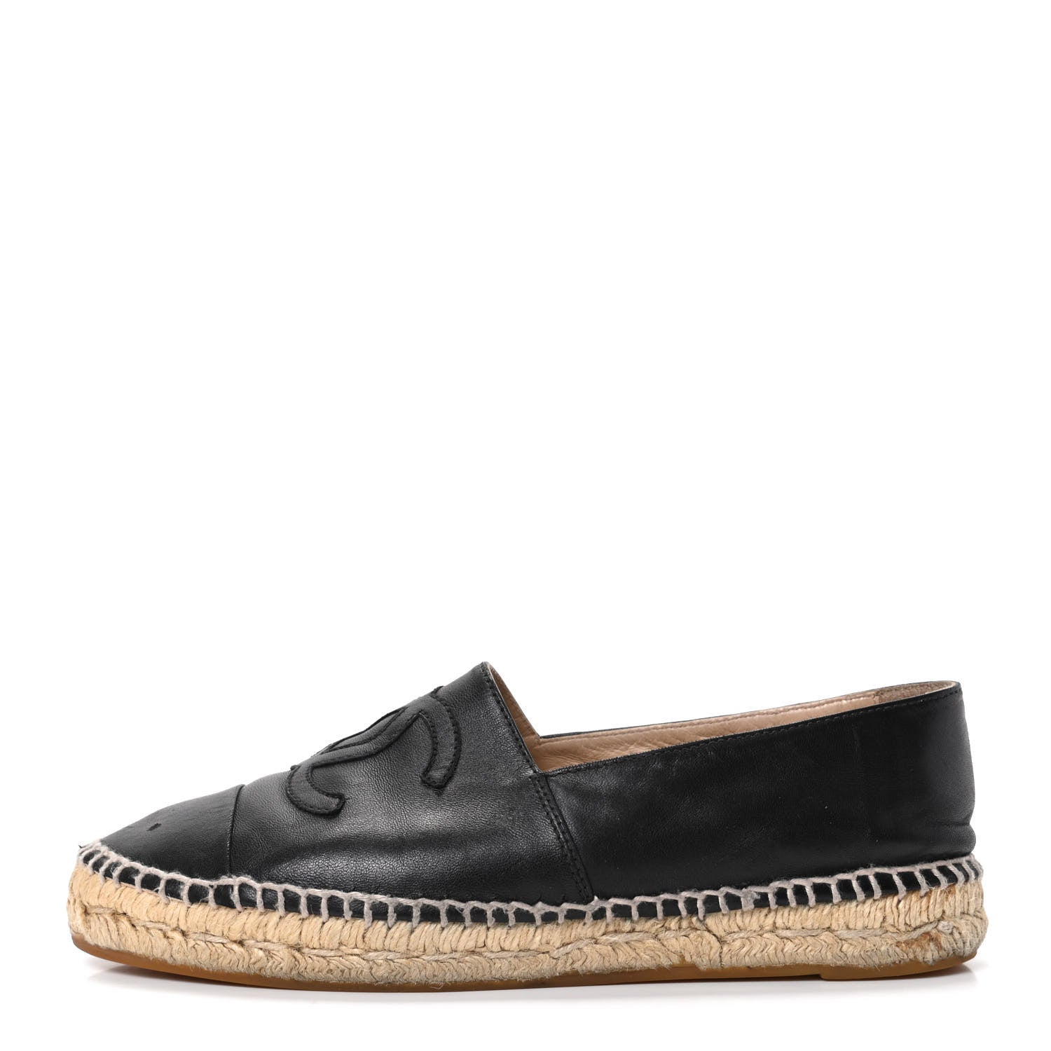 Chanel Lambskin CC Espadrilles 38 Black 1 of 8