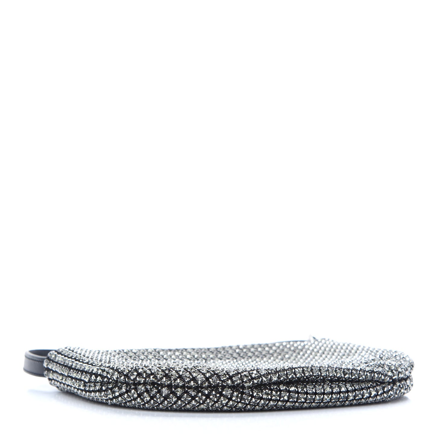 Mesh Crystal Wanglock Fortune Cookie Bag Black