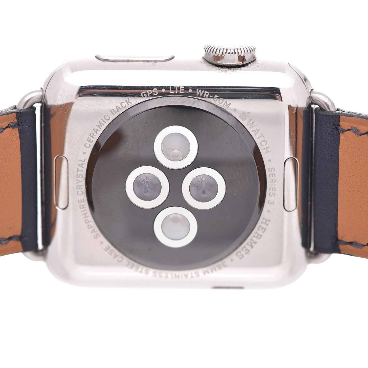 Hermes Gala 38mm Series 3 Apple Watch Eperon d’Or Bleu Marine 6 of 12