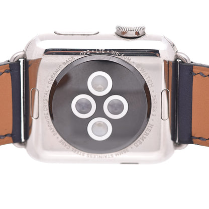 Hermes Gala 38mm Series 3 Apple Watch Eperon d’Or Bleu Marine 6 of 12