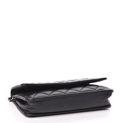 Chanel Calfskin Quilted Wallet On Chain WOC So Black 4 of 12