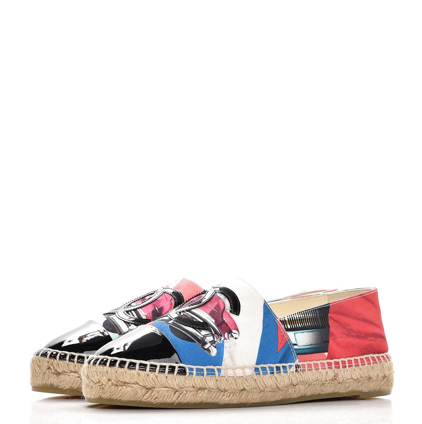 Fabric Patent CC Espadrilles 37 Multicolor Black