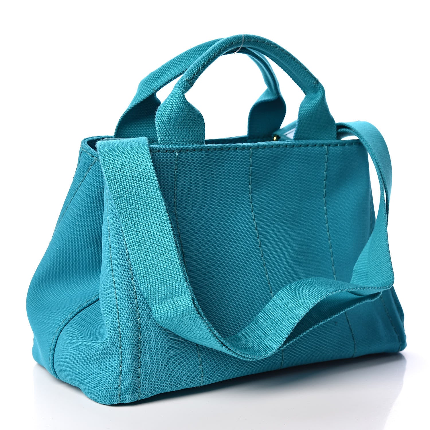 Prada Canapa Small Logo Tote Pavone 3 of 10