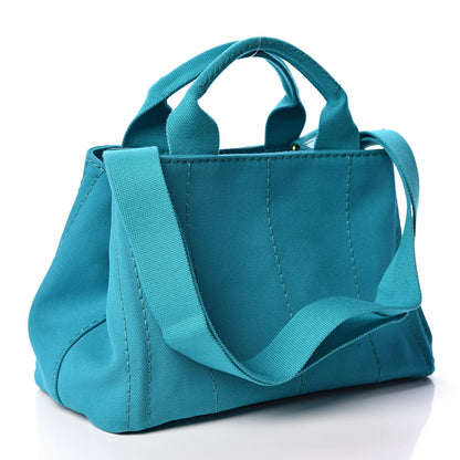 Prada Canapa Small Logo Tote Pavone 3 of 10