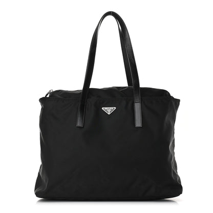 Prada Tessuto Nylon Calfskin Shopping Tote Black 1 of 10