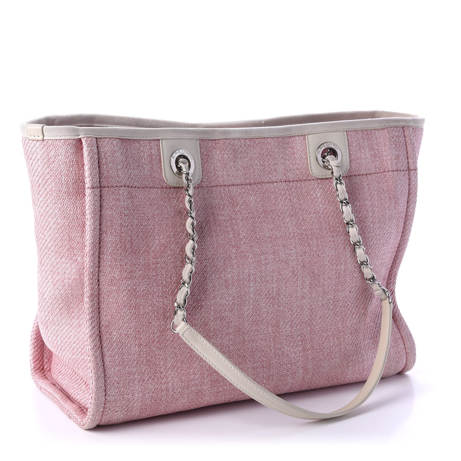 Chanel Canvas Small Deauville Tote Pink 3 of 13