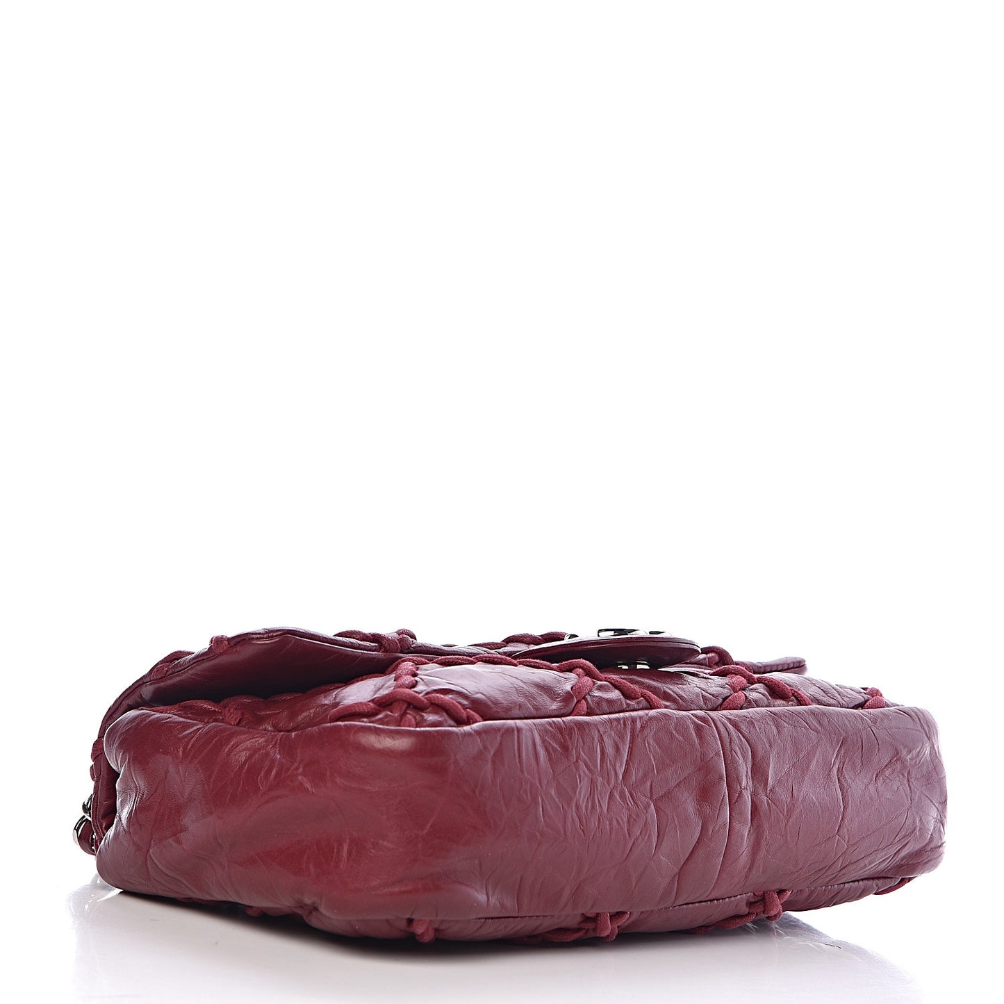 Calfskin Medium Ultra Stitch Flap Dark Red