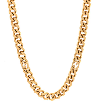 Gucci Metal Interlocking G Curb Chain Necklace Gold 1 of 4