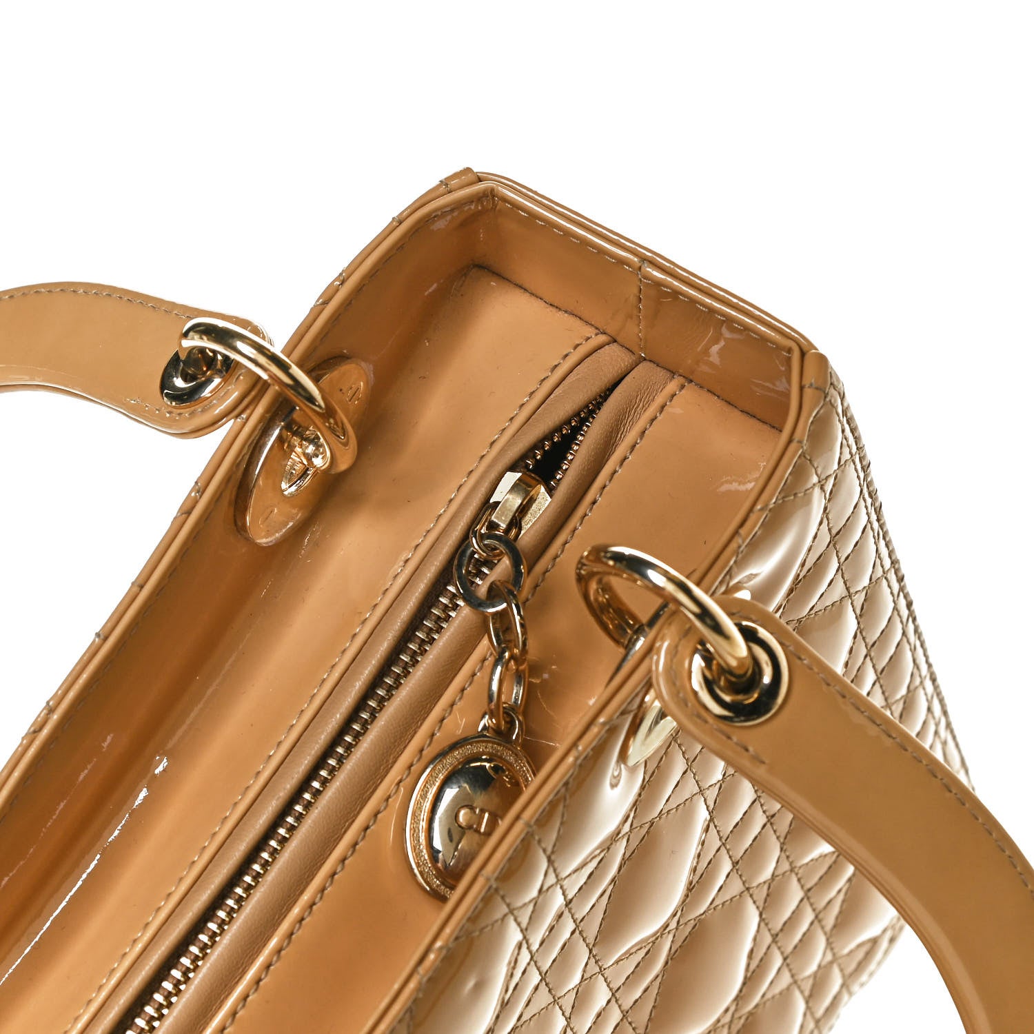 Christian Dior Patent Cannage Medium Lady Dior Beige 11 of 12