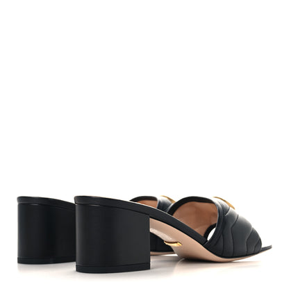 Gucci Nappa Matelasse GG Marmont 55mm Slide Sandals 37.5 Black 5 of 10
