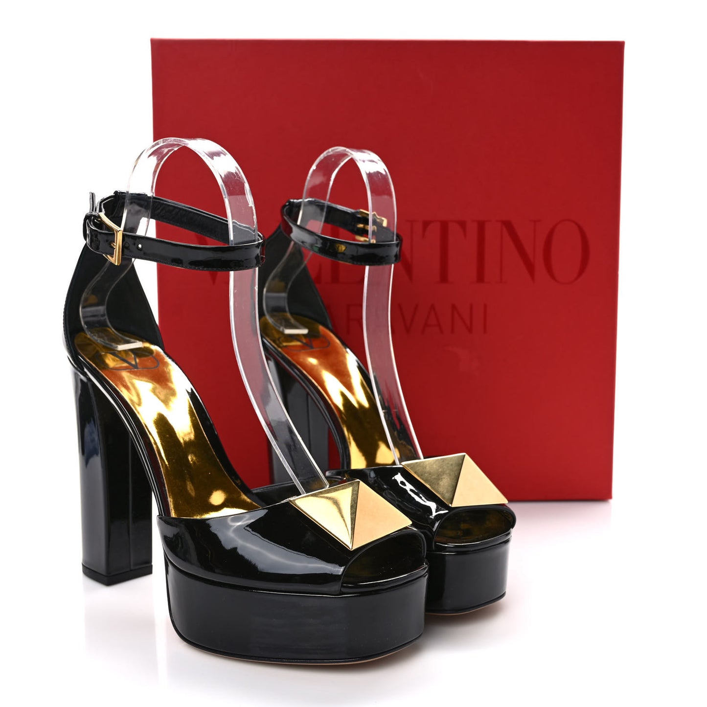 Patent One Stud Peep Toe Platform 30/120mm Pumps 38 Black
