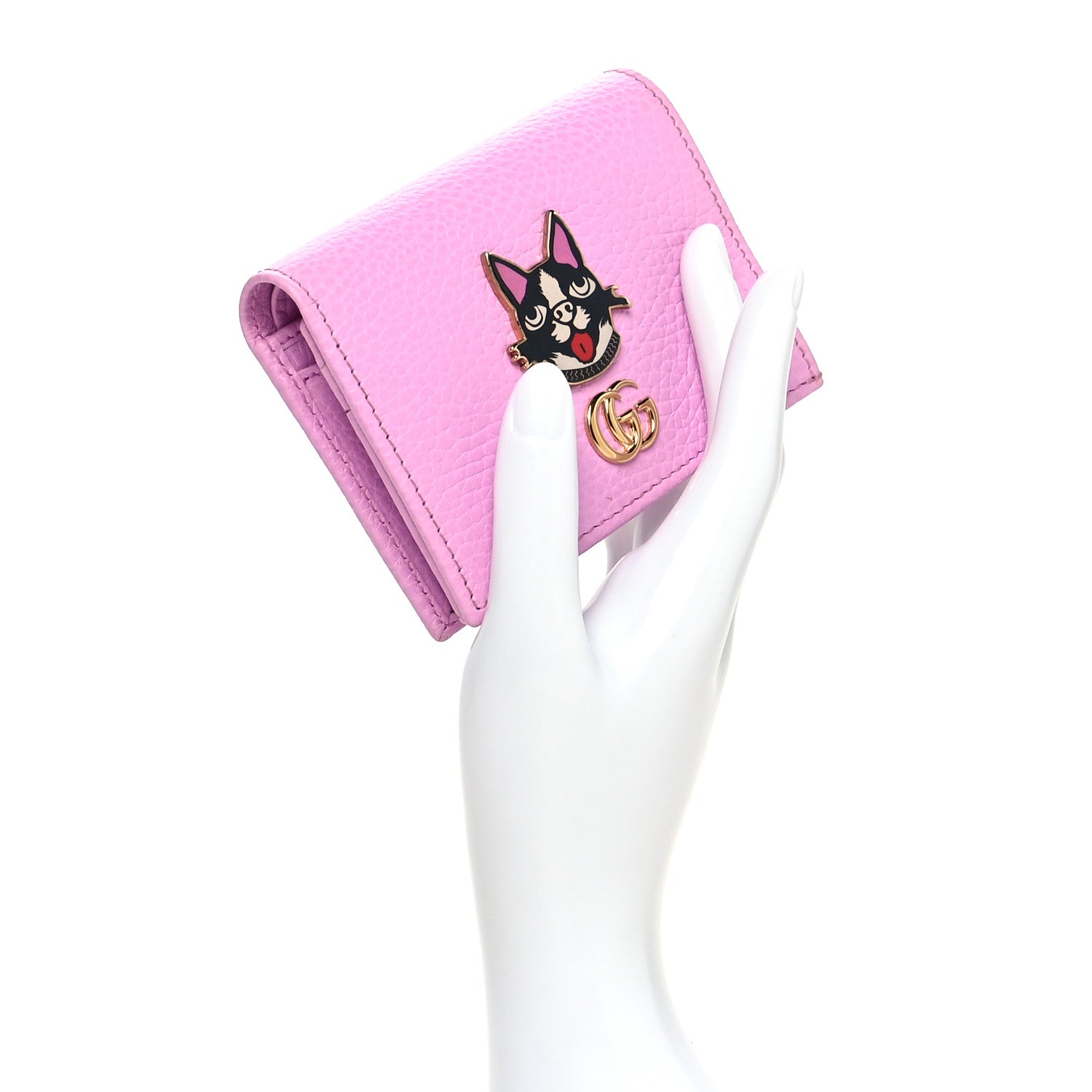 Gucci Dollar Calfskin Bosco Card Case Wallet Malva 2 of 8