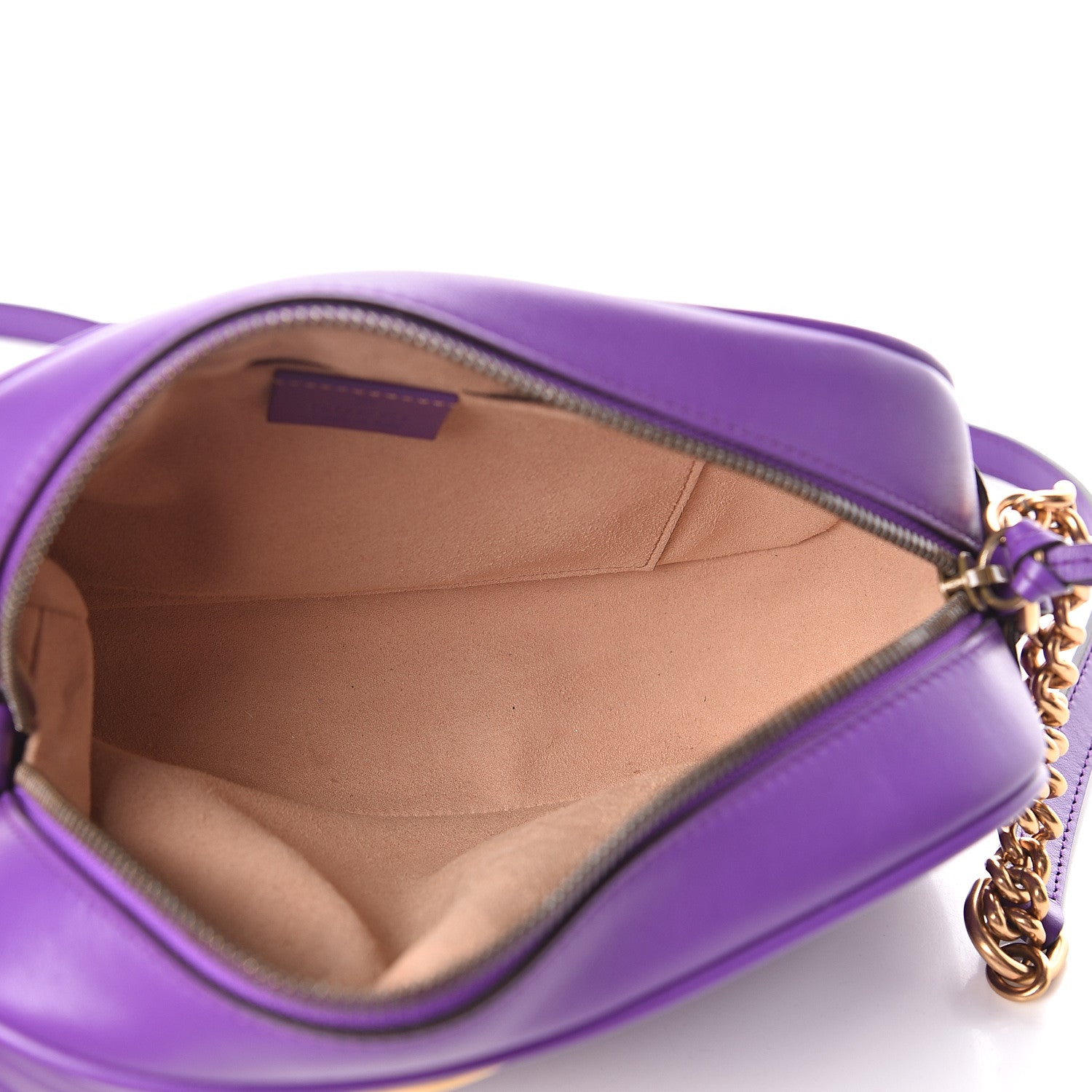 Gucci Calfskin Matelasse Small GG Marmont Chain Shoulder Bag Shine Purple 5 of 10