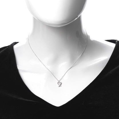 Tiffany 18K White Gold Diamond Mini Paloma Picasso Loving Heart Pendant Necklace 2 of 5