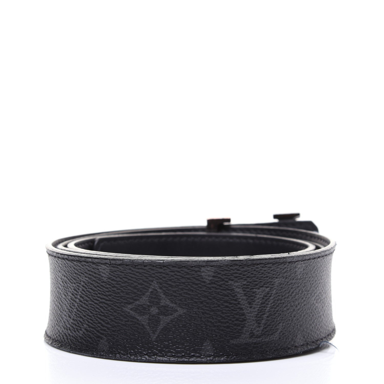 Louis Vuitton Monogram Eclipse Taigarama 40mm LV Initiales Reversible Belt 95 38 Black 2 of 11
