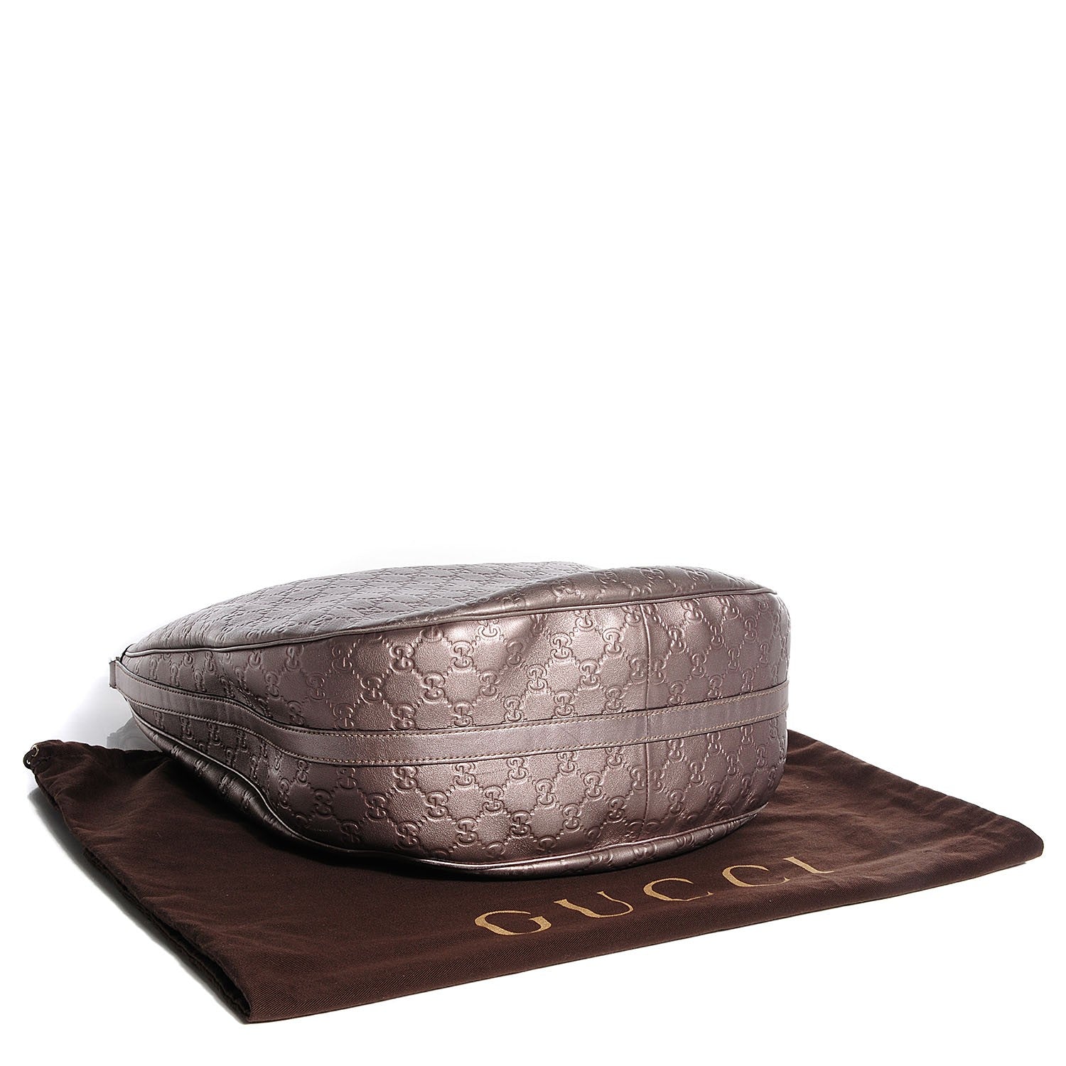 Gucci Metallic Guccissima Large GG Twins Hobo Mauve 4 of 7