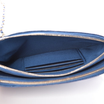 Chanel Iridescent Caviar Quilted Clutch With Chain Dark Blue 5 of 13