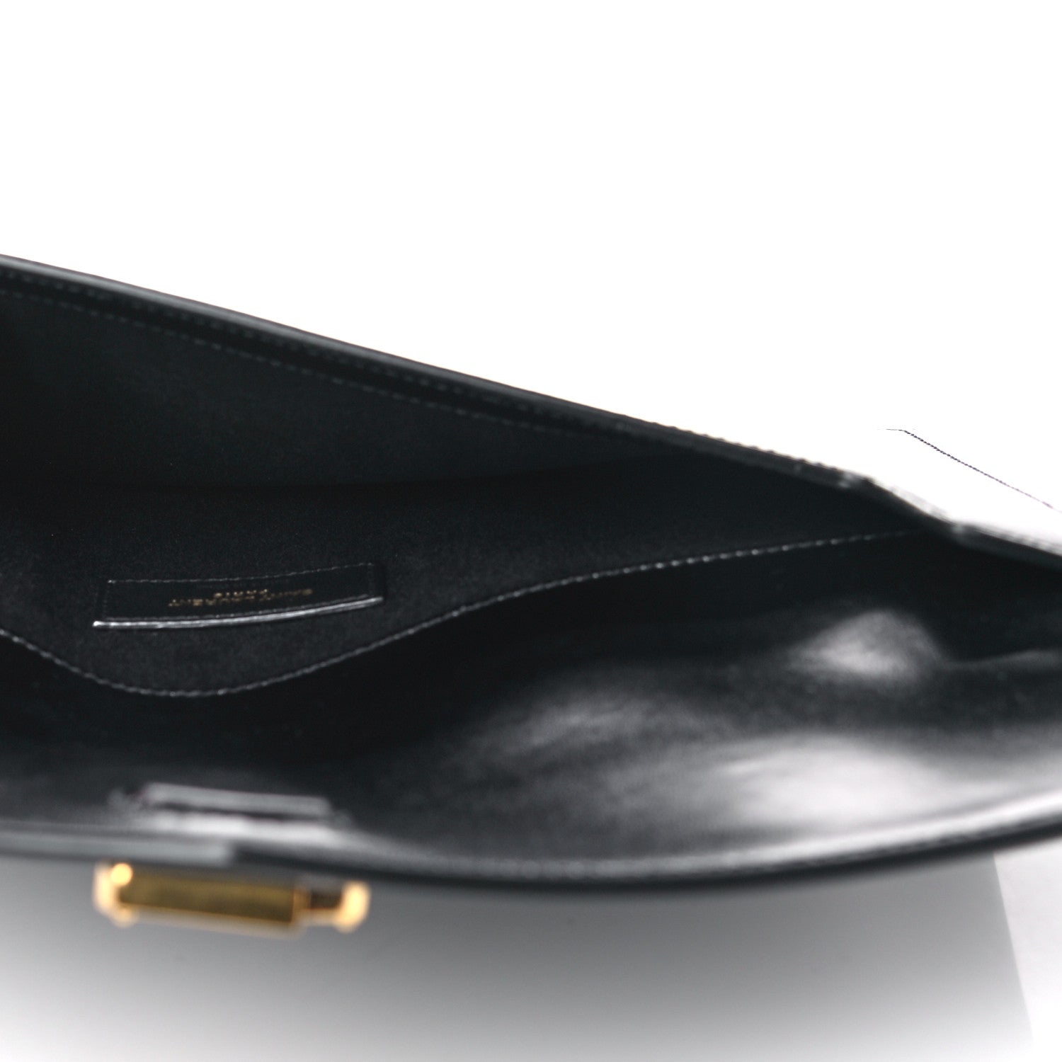 Saint Laurent Smooth Shiny Calfskin Monogram Uptown Pouch Black 6 of 16