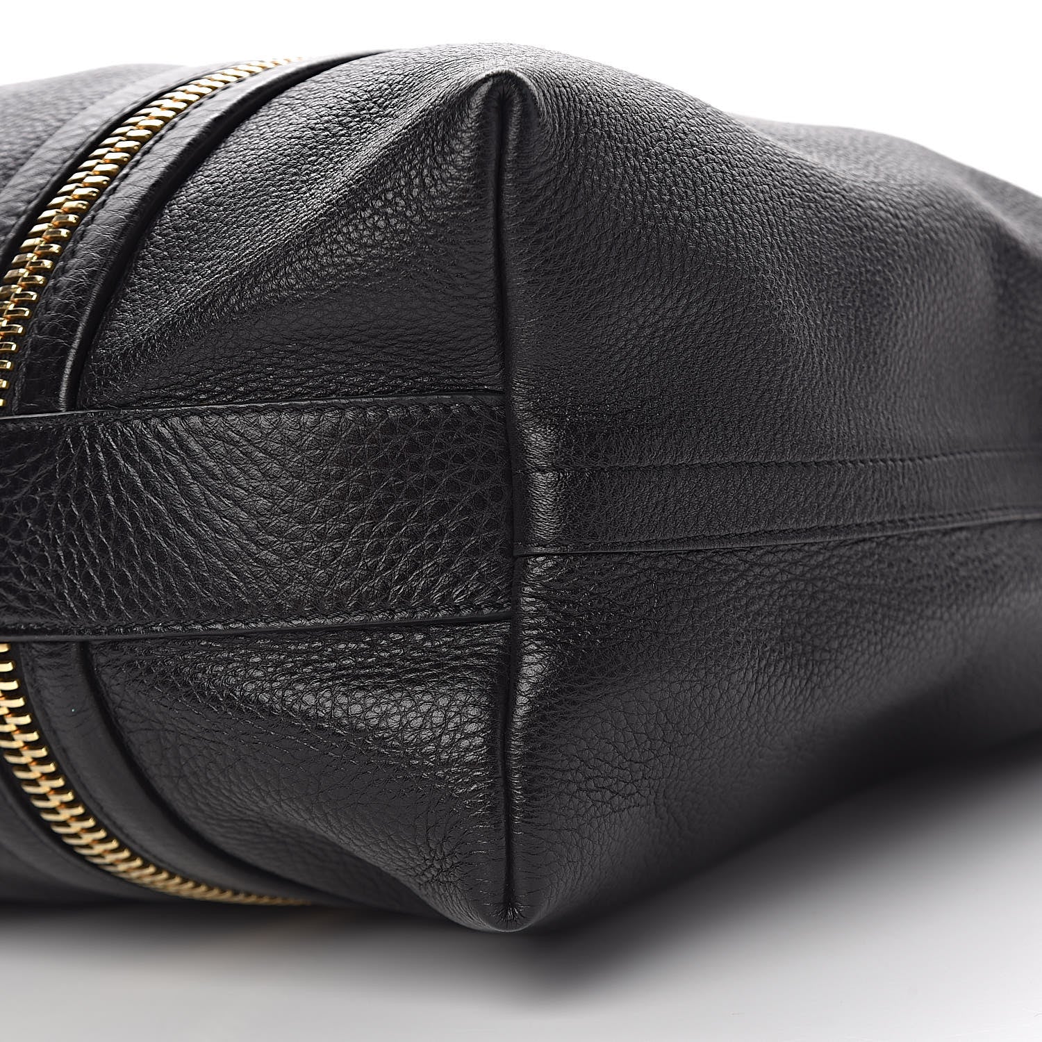 Tom Ford Pebbled Calfskin Medium Amber Zip Tote Black 8 of 9