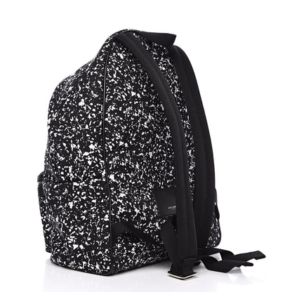 Saint Laurent Printed Canvas Hunting Backpack Black White 3 of 12