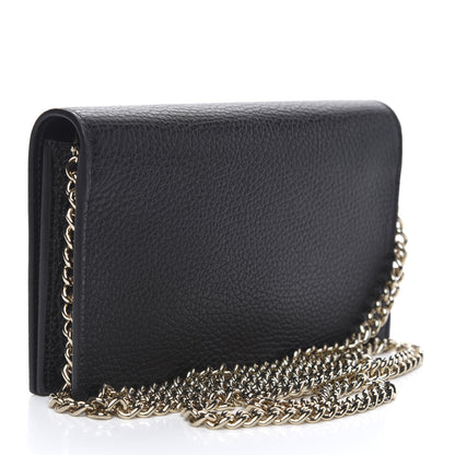 Gucci Dollar Calfskin Medium Betty Chain Wallet Black 3 of 9