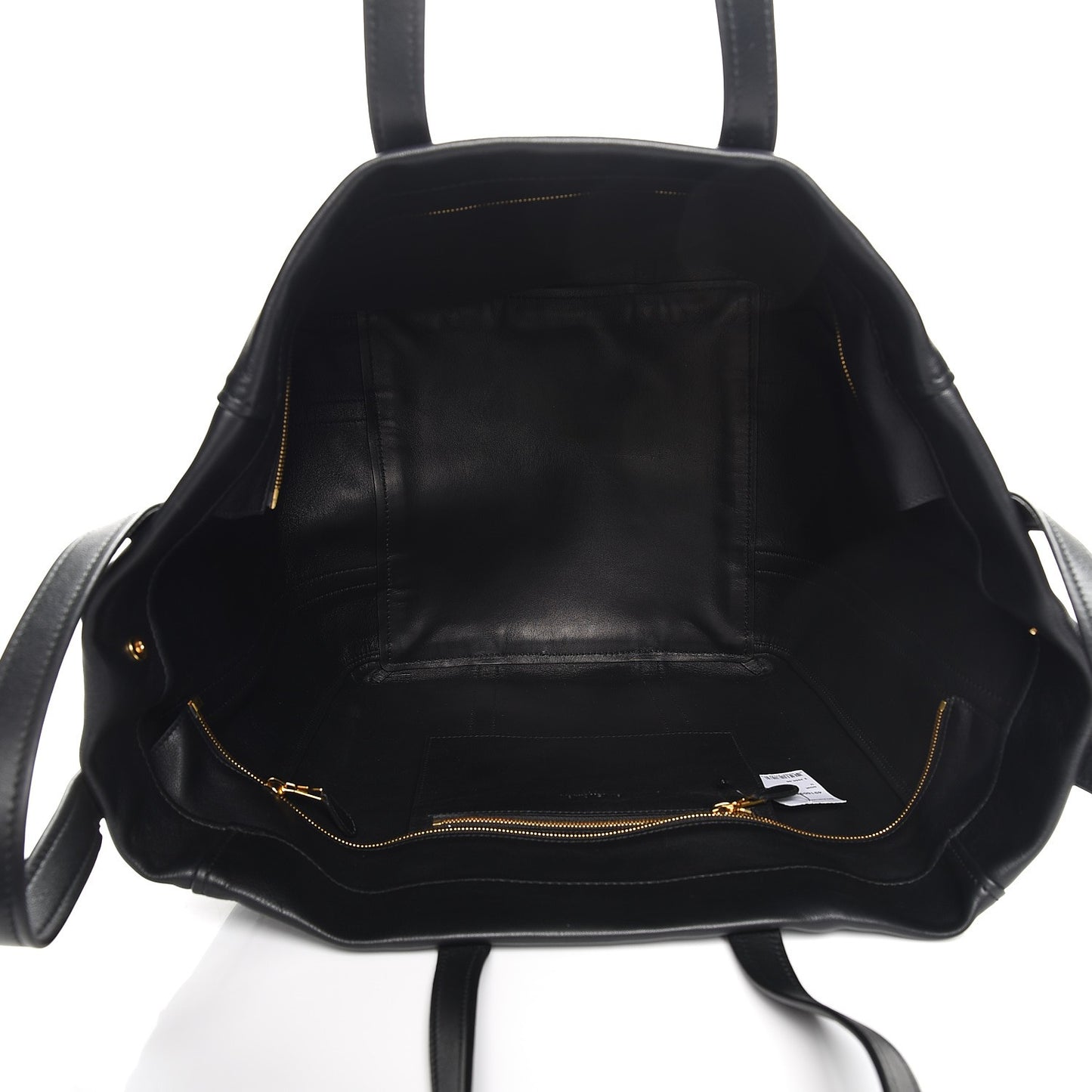Calfskin Large Laundry Cabas Tote Black